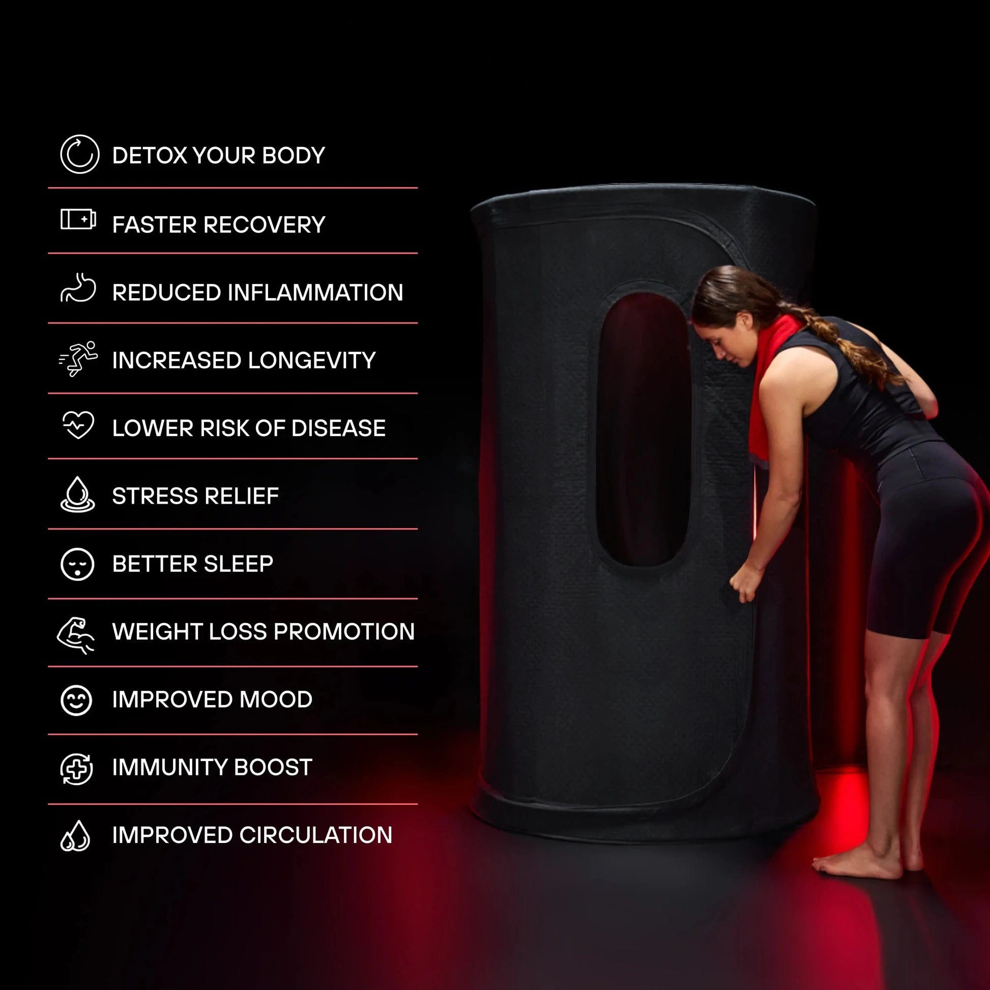 Welzo ThermoPod™ Pro φορητή υπέρυθρη σάουνα ζεστού αέρα φινλανδικού στιλ