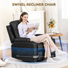 Oversized recliner massage fauteuil - Swivel Lounge stoel met massage, warmte en uitgebreide voetsteun