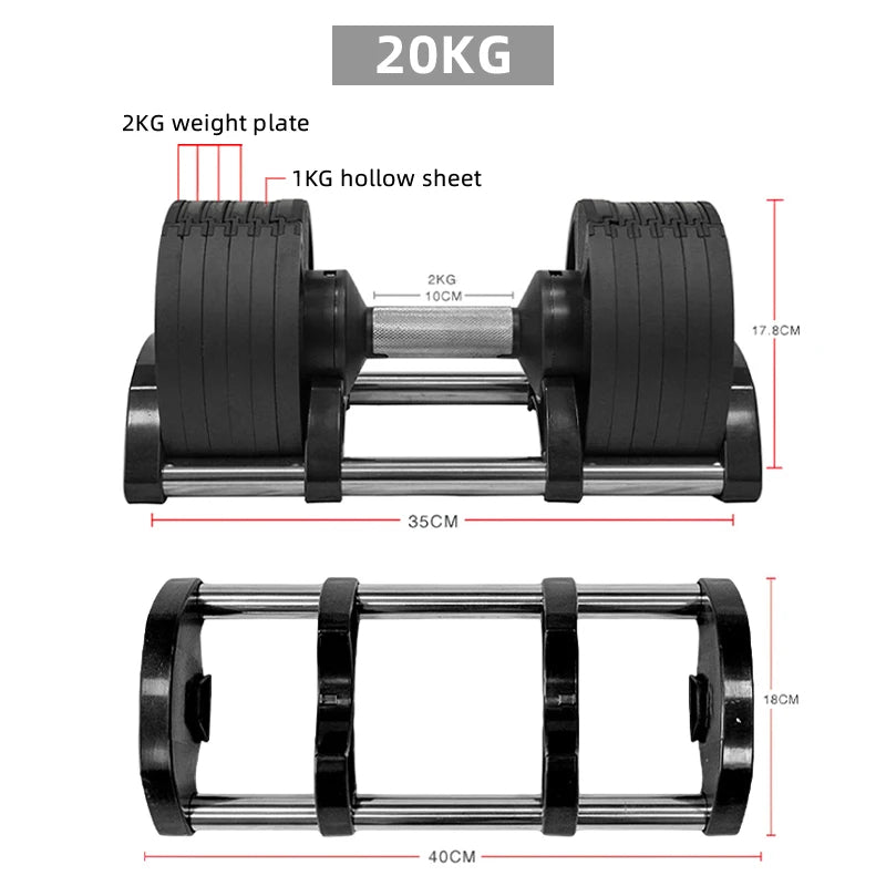 WelzoFit Heavy Duty Olympic Quick Adjustable Dumbbells