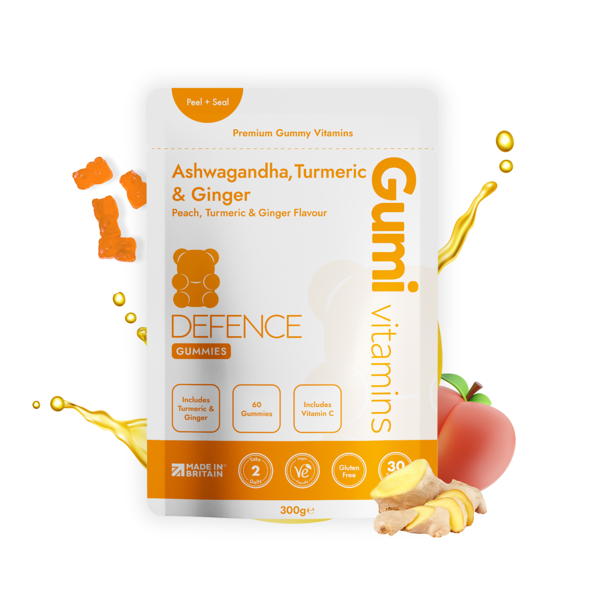 Gumi Vitamins Defence - Ashwagandha, Turmeric & Ginger - Welzo