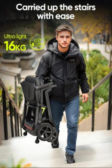 Welzo Freef Freef Lightweight Foldable Mobility Scooter - 4 Wiel, draagbare elektrische scooter voor volwassenen Lithium Battery, 20 km bereik