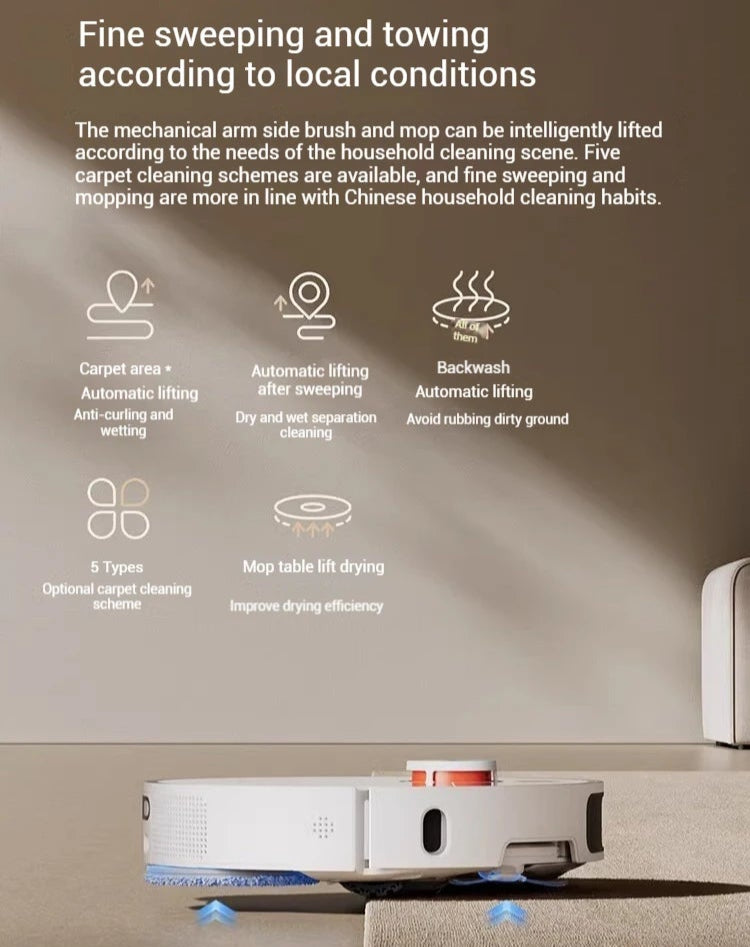 Robot autopulente nexa pro e MOP, doppi mop rotanti, asciugatura a caldo, sterilizzazione UV, mappatura LDS