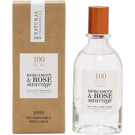 100bon Bergamot & Wild Rose EDP Cologne 50ml - Elegant Floral Scent with Natural Ingredients