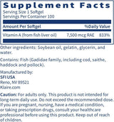 Vitamin A 25,000IU, 100 Softgels - Klaire Labs
