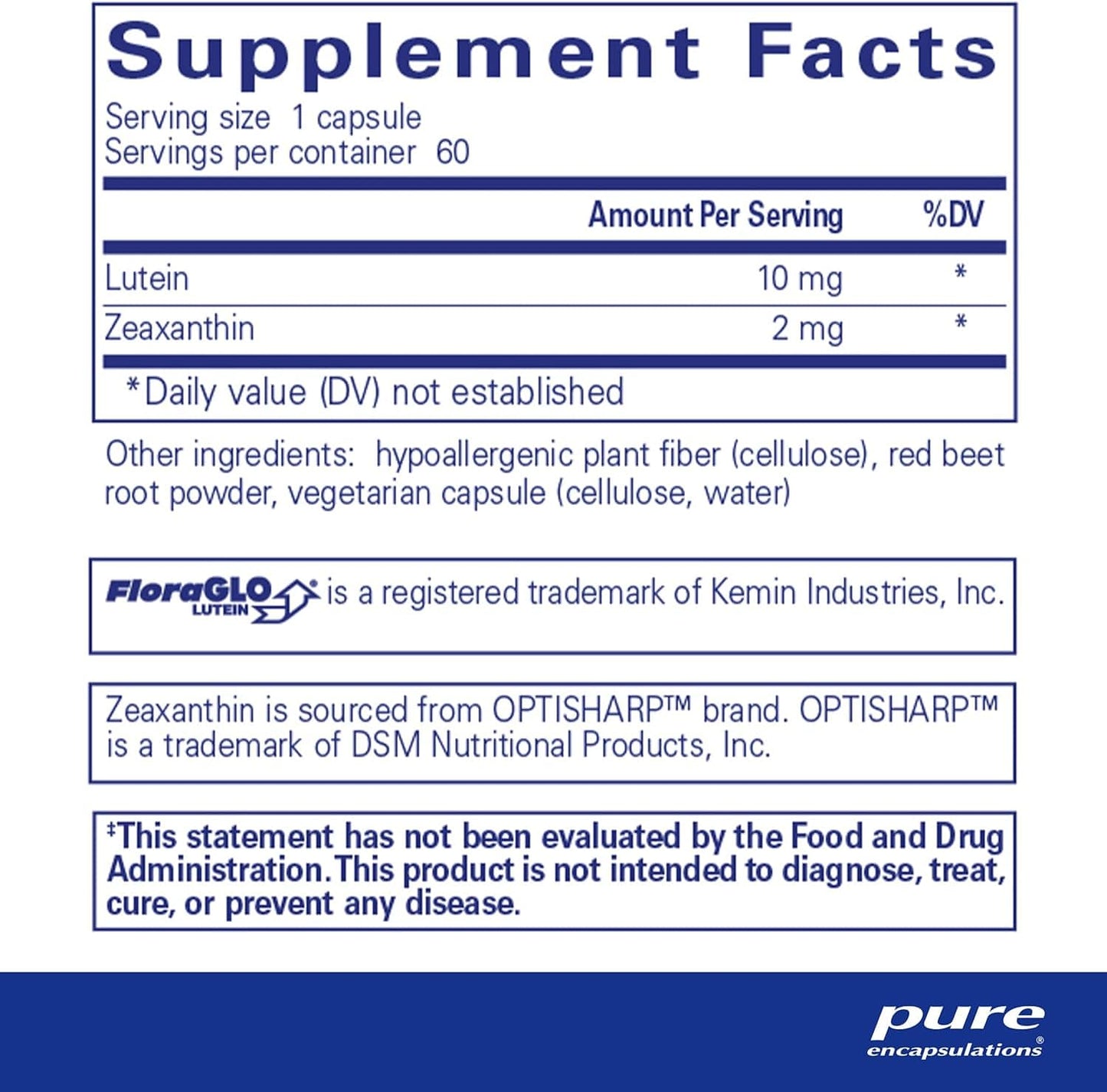 Capsules Vision Support Formula 60 - Encapsulations pures