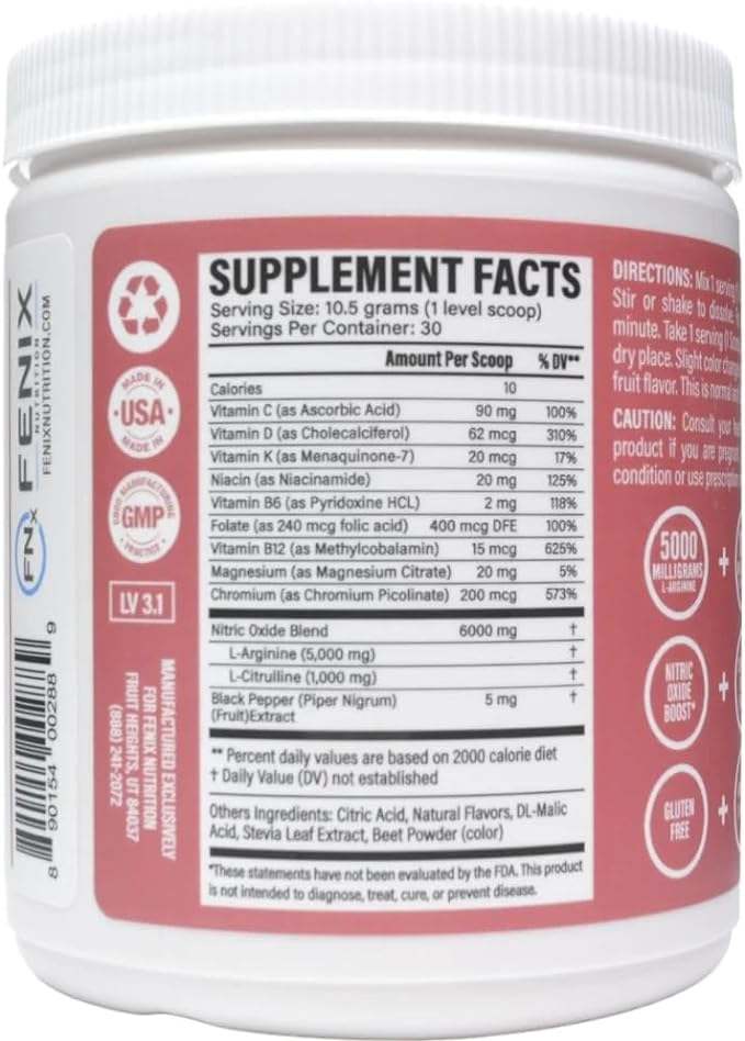 L -arginin Kompletní smíšený bobule 10,5 oz (300 g) - Fenix ​​Nutrition