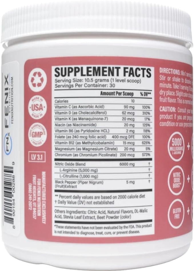 L-Arginine Complete Mixed Berry 10.5 oz (300 g) - Fenix Nutrition