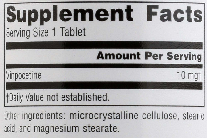 Vinpocetīns (10 mg) - 120 cilnes - avots dabiskie līdzekļi