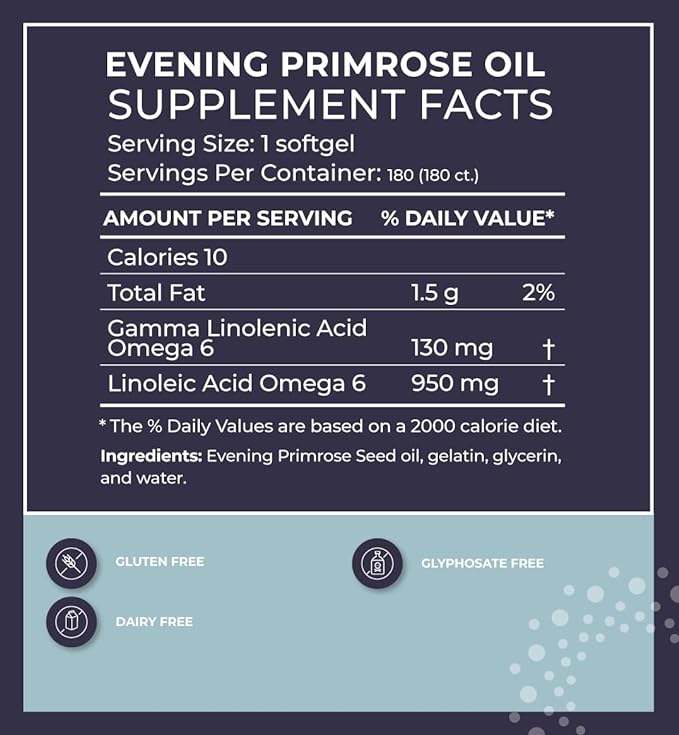Evening Primrose Huile 1300mg 180 Caps - Bodybio