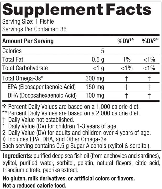 Fishies Omega -3, Tutti frutti, 36 gommies - Nórdicos Naturales