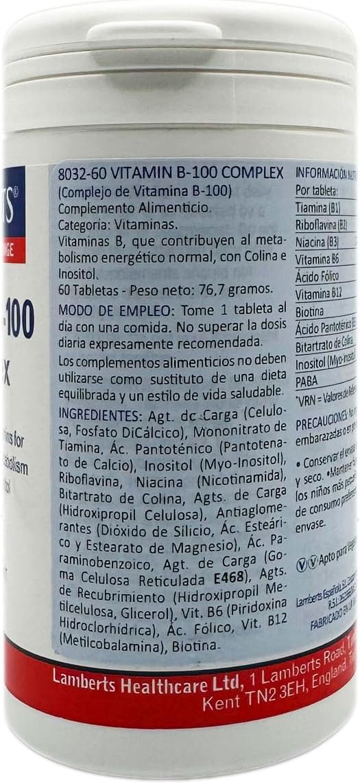 Complesso di vitamina B -100 - 60 compresse - Lamberts