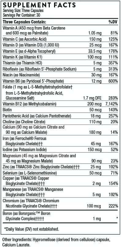 Alapvető prenatális - 90 zöldség sapkák - Thorne