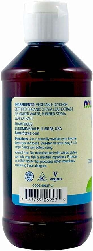 Better Stevia Glycerite, Alcohol-Free, 237ml - Now Foods