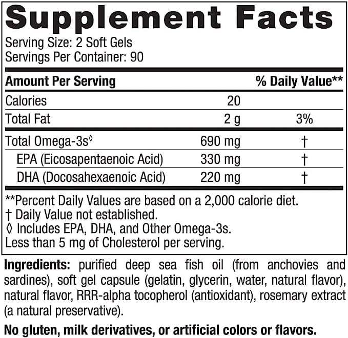 Omega -3 (лимон) 180 меки гелове - скандинавски натурали