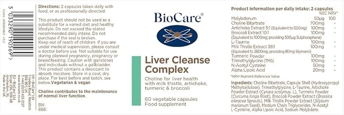 Liver Cleanse Complex 60 Capsules - BioCare