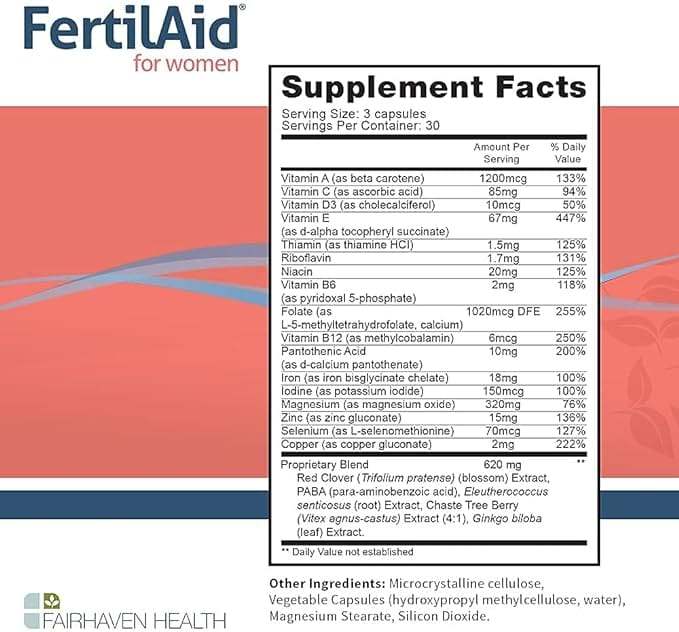 Fertilaid for Women, 90 Capsules - Fairhaven Health