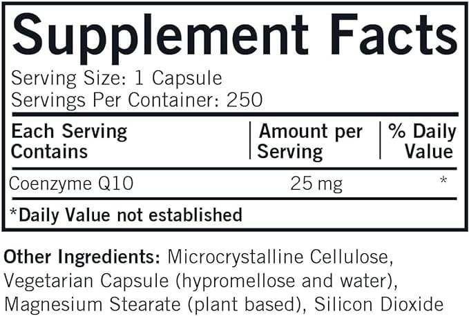 Coenzyme Q10 25 mg, 100 cápsulas - Kirkman Labs (hipoalergénico)