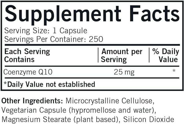 Coenzyme Q10 25 mg, 100 kapsulių - „Kirkman Labs“ (hipoalerginiai)