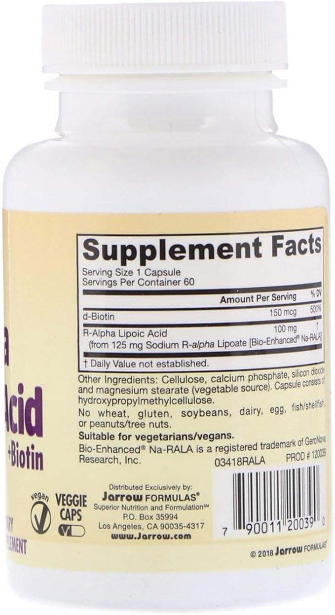 R -alpha lipoic Acid + Biotin, 60 κάψουλες - Jarrow Formulas