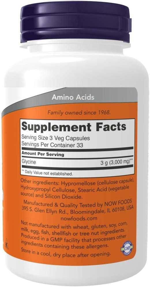 Glycine - 1000mg (100 caps) - Now Foods