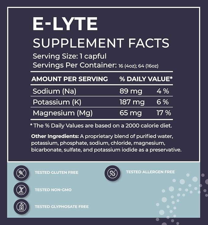 E-Lyte Concentré d'électrolyte équilibré 16 oz - Bodybio