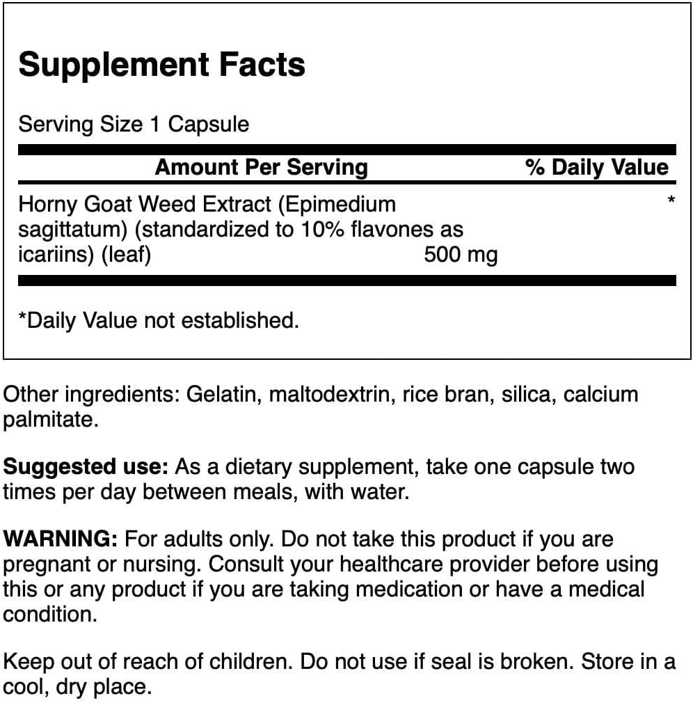 Swanson Horny Goat Weed Extract, 500mg - 120 caps
