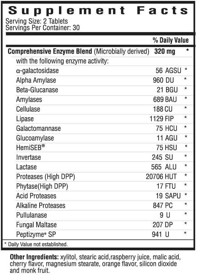 Enzymy trawienia (wcześniej intensywne trawienie) - 60 tabletek do żucia - poszukiwanie zdrowia