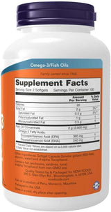 Omega-3, 180 EPA /120 DHA, 200 Softgels - NOW Foods