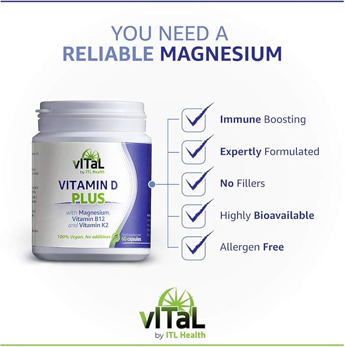 Mag365 Vitamin D Plus With Vitamin D3 B12 K2 60 Capsules