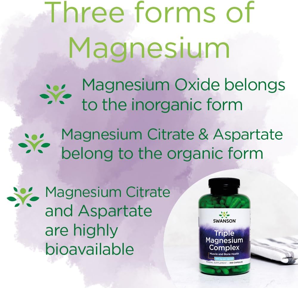 Swanson Triple Magnesium Complex, 400mg - 300 caps