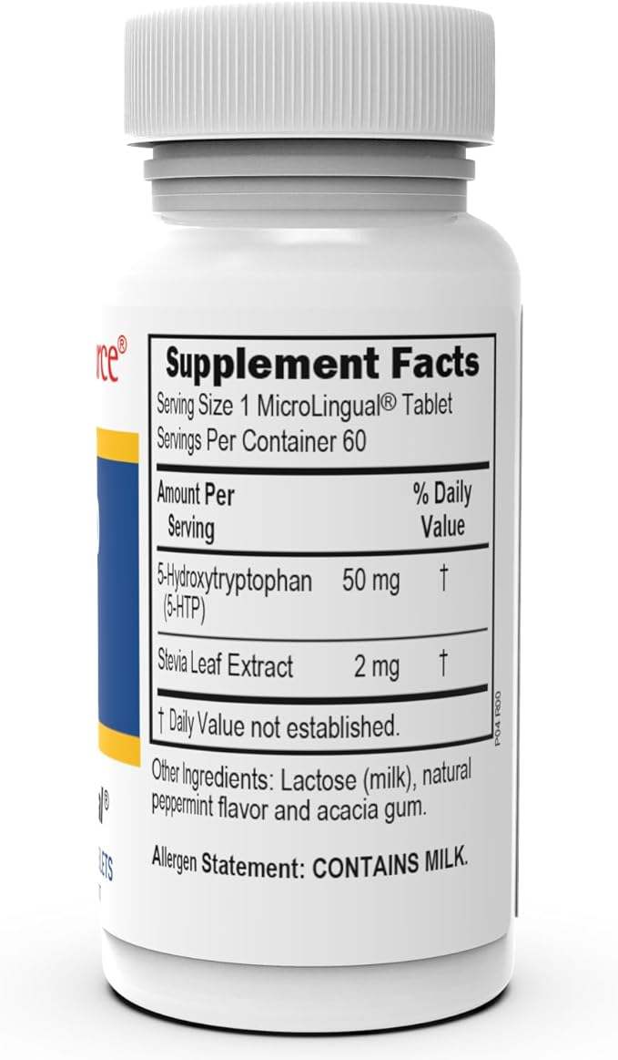 5 -HTP, 50 mg, 60 tabletas de disolución instantánea microlingüe - Fuente superior