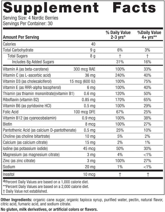 Bagas nórdicas, Gummies multivitamínicos (original) 120 Berries Gummy - Nórdicos Naturals