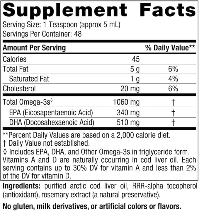 Arctic Cod Liver Oil (Unflavoured) 237ml – Nordic Naturals