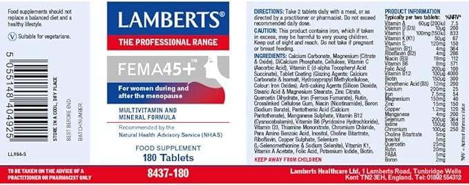 FEMA45+™ 180 tabbladen - Lamberts