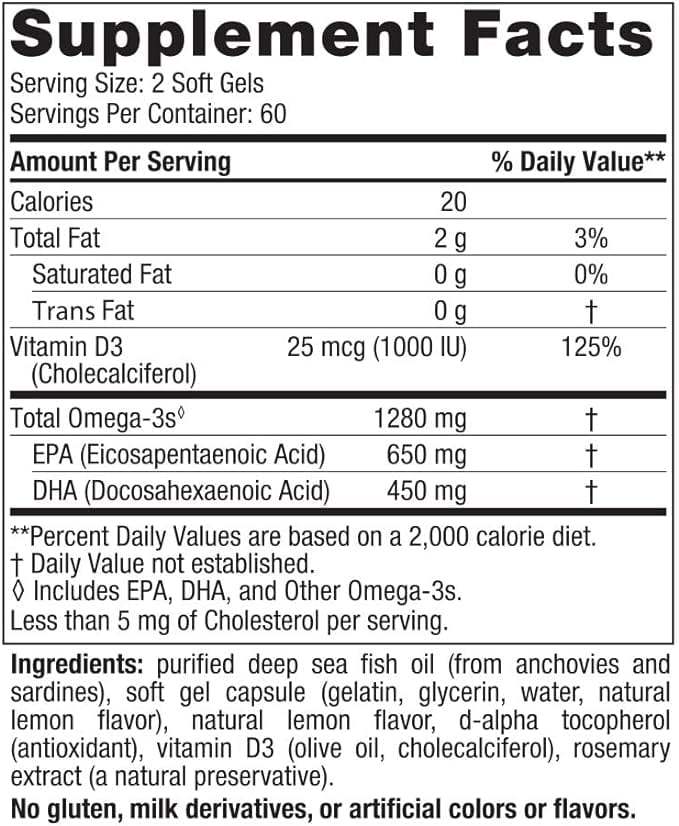 Complete Omega -D3 (citroen) 1000 mg, 60 zachte gels - Noordse naturals