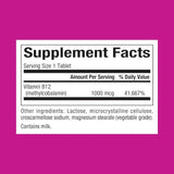 B12, Methylcobalamin, 1000 mcg, 90 žvýkací tablety - přírodní faktory