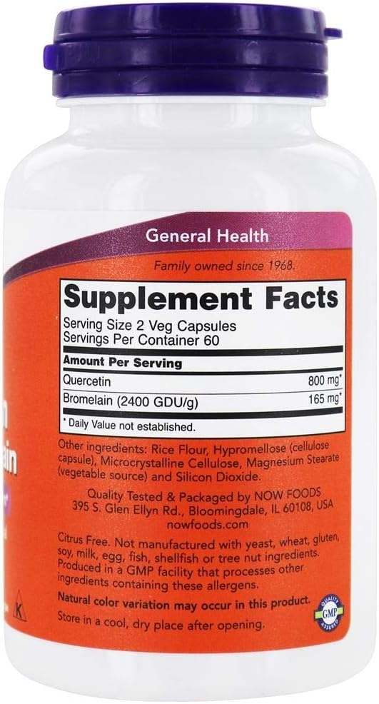 Quercetin with Bromelain, 120 Veg Capsules - Now Foods