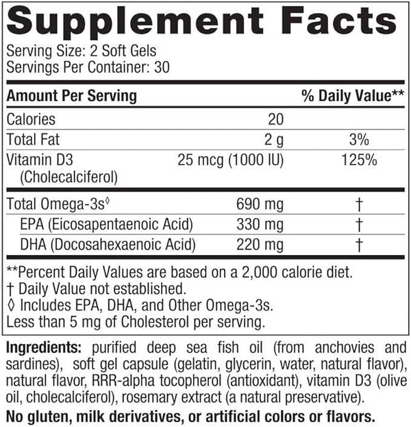 Ωμέγα -3d 60 softgels, γεύση λεμονιού - Nordic Naturals