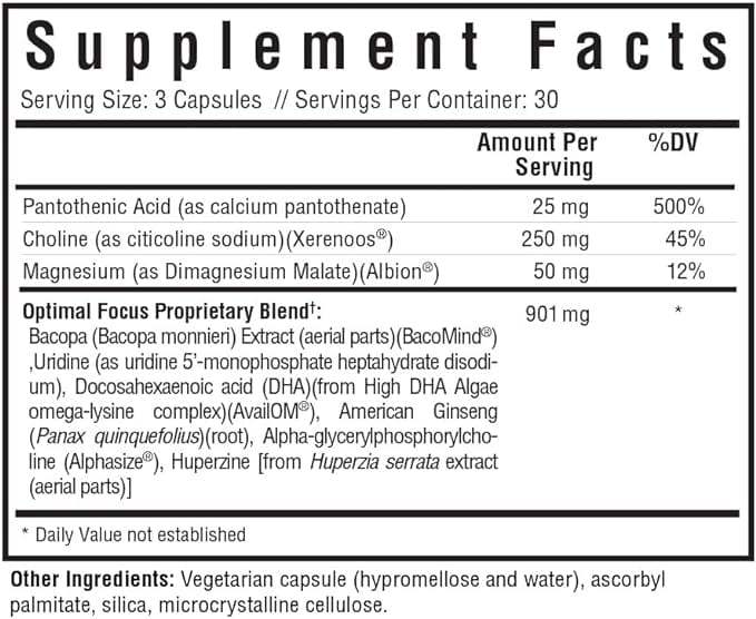 Optimal Focus (90 Capsules) - Seeking Health