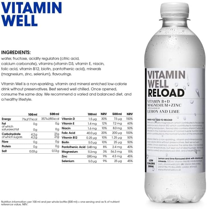 Vitamine Well Load 12x500ml Lemon & Lime