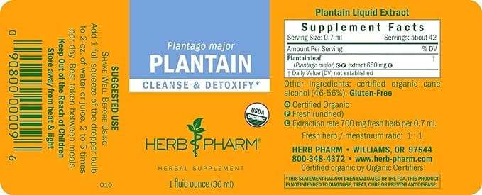 Blantain, 1oz - Herb Pharm