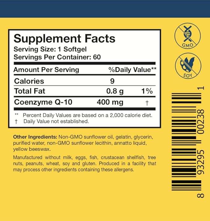 CoQ10 Powder 400mg - 60 Softgels - Nutricionales investigados