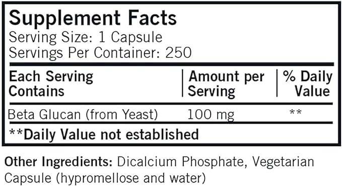 Beta glucan (1,3/1,6), 250 kapsul - Kirkman Labs (hipoalergenski)