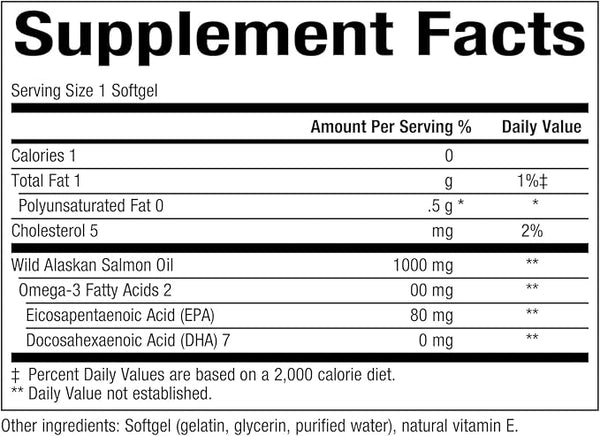 Omega -tekijät villi Alaskan lohiöljy 1000 mg, 180 pehmeää - luonnolliset tekijät