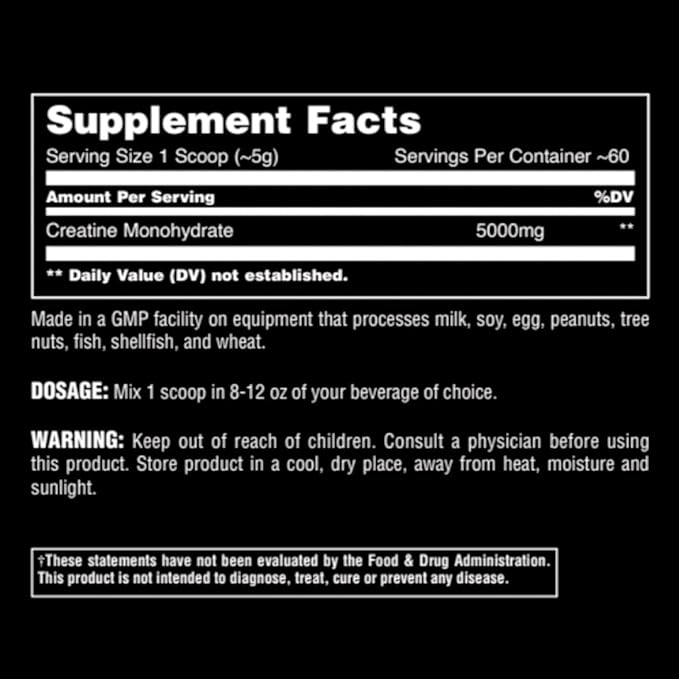 Animal Creatine Powder, Unflavored - 500 grams