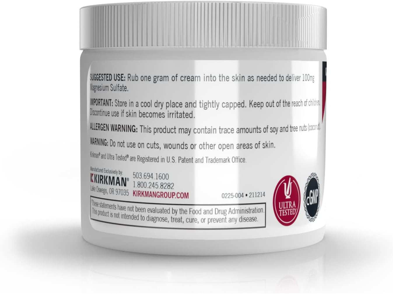 EPSOM -Salzcreme (Magnesiumsulfat) - (4oz) 113G - Kirkman Labs