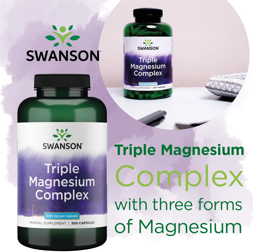Swanson Triple Magnesium Complex, 400mg - 300 caps