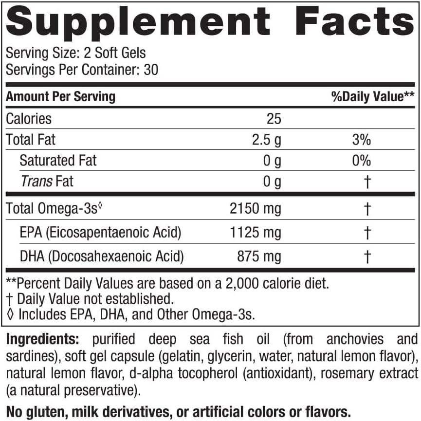 Ultime Omega 2x (citron) - 60 gels mous - Nordic Naturals