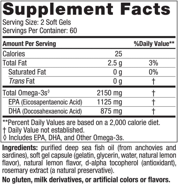 Ultimate Omega 2X (Lemon) - 120 Soft Gels - Nordic Naturals