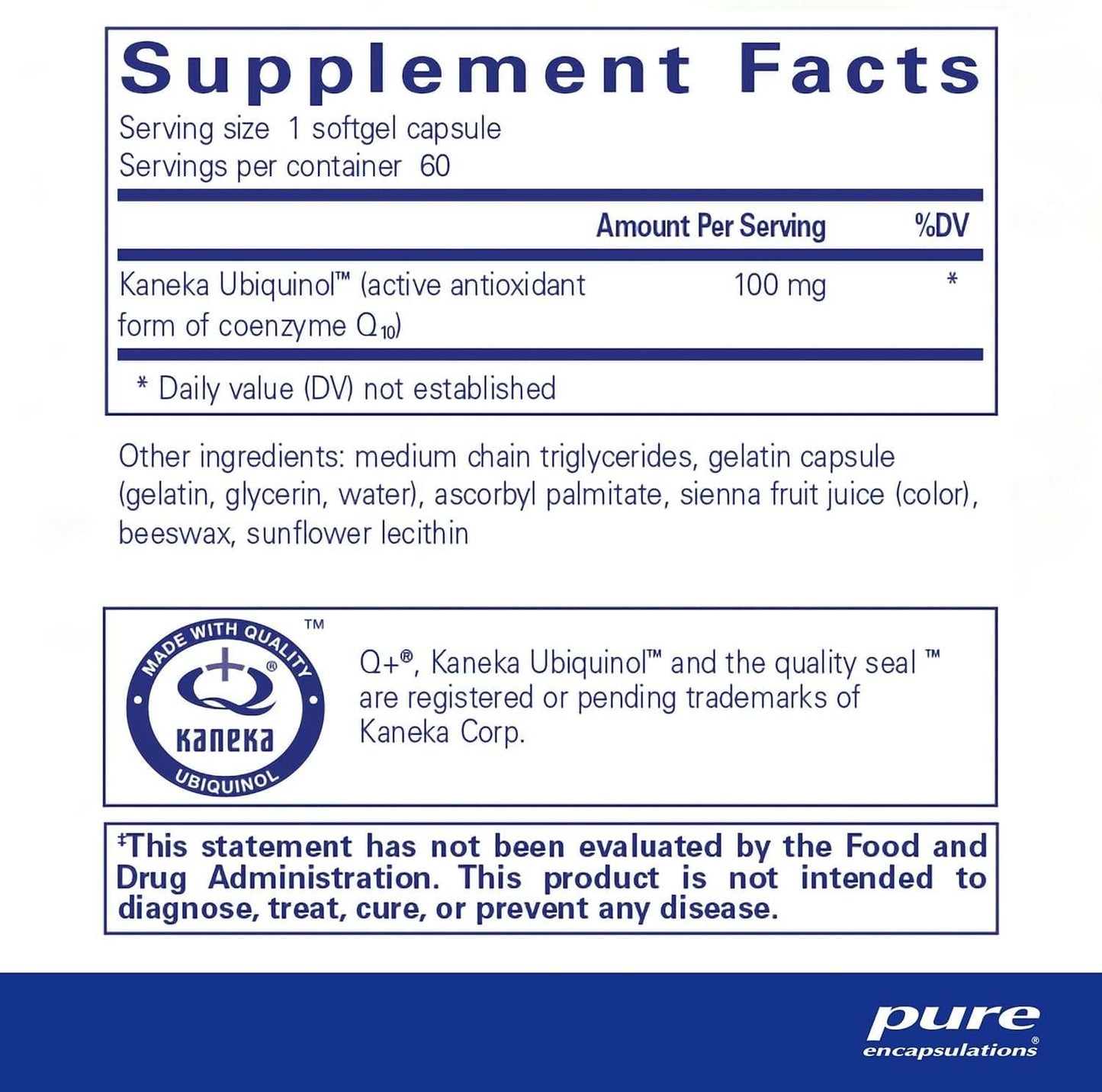 Ubiquinol -qh 100mg 60 Softgels - Encapsulaciones puras